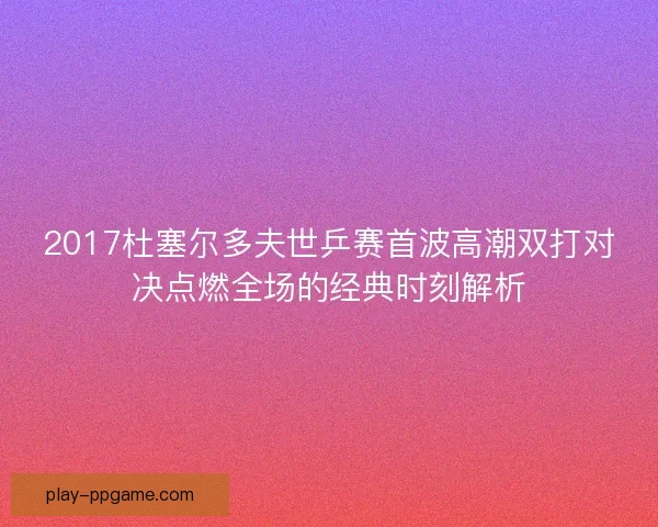 2017杜塞尔多夫世乒赛首波高潮双打对决点燃全场的经典时刻解析