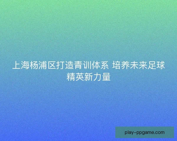 上海杨浦区打造青训体系 培养未来足球精英新力量
