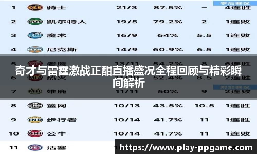 奇才与雷霆激战正酣直播盛况全程回顾与精彩瞬间解析